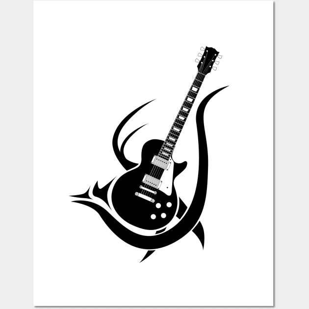 Tribal Guitar Wall Art by YiannisTees